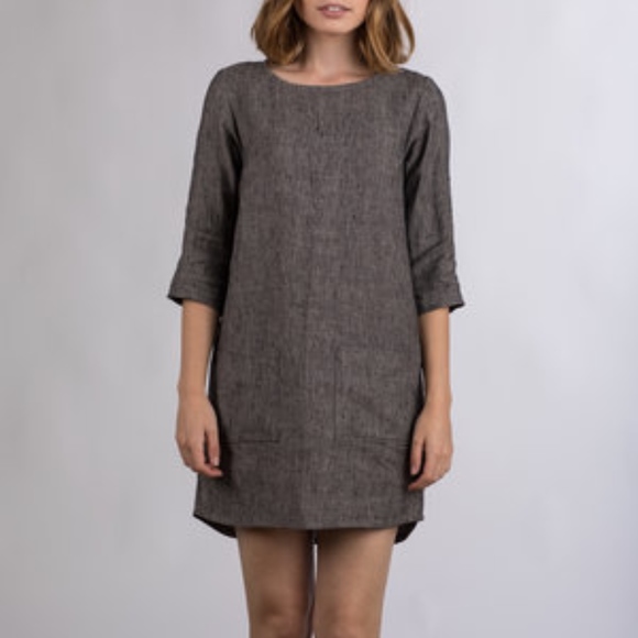 Pyne & Smith Dresses & Skirts - Pyne & Smith Model No. 20 Grey Linen Shift Dress